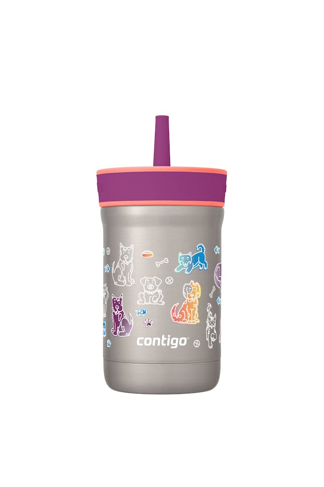 Kids Leighton Spill-Proof Stainless Steel Tumbler with Straw, 12oz A6